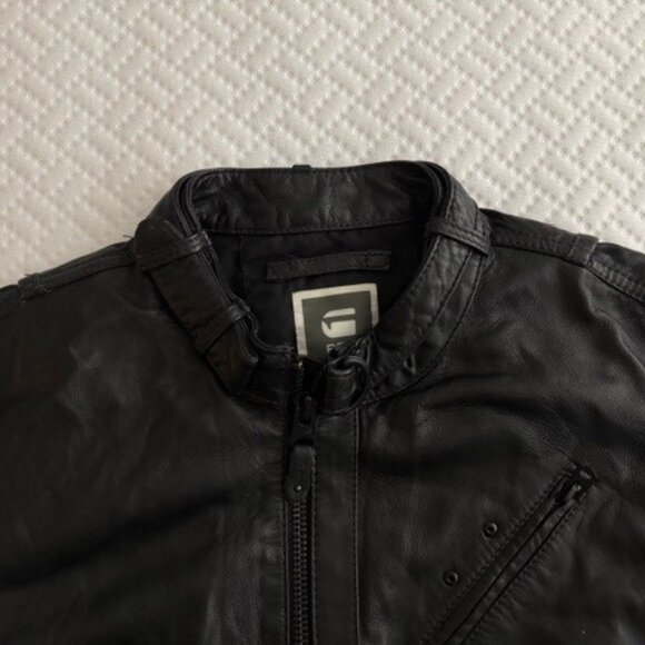 G-Star Biker Leather Jacket - Picture 4 of 13